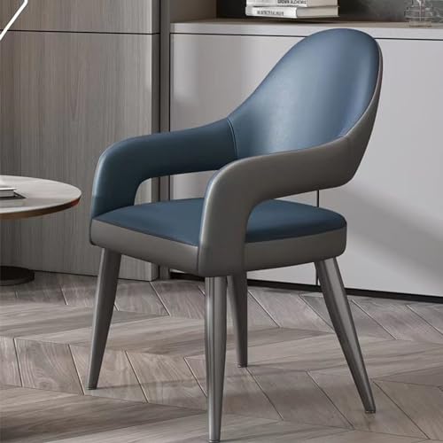 SENXINWEI Moderner Esszimmerstuhl, weicher Lederstuhl mit Rückenlehne, Schaumstoffkissen mit hoher Rückprallung, Wohnzimmerstuhl, geeignet für Café, Küche und Zuhause (Farbe: Blau) von SENXINWEI