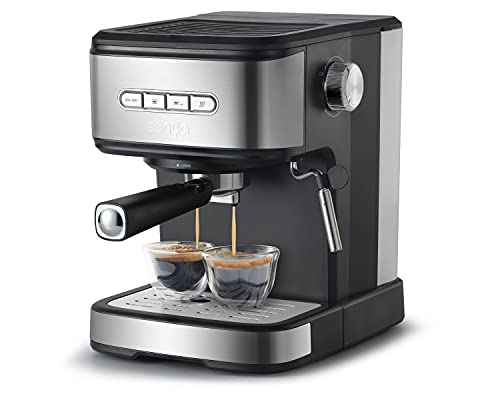 SENYA Espresso- und Cappuccinomaschine, Kaffeemaschine mit Milchaufschäumer, 15 bar SYBF-CM008 von Senya