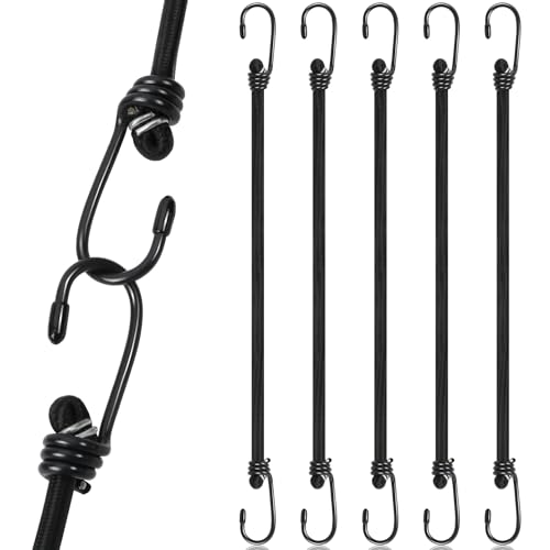 SEPGLITTER 5 Stück Spanngummi mit Haken, Gepäckspanner Expander Gummispanner mit Haken 30 cm für Camping Wandern Zelte Planen LKWs Boote von SEPGLITTER