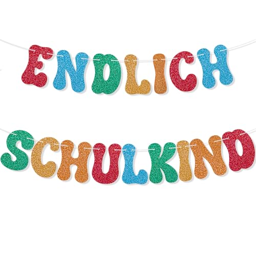 SEPGLITTER Einschulung Deko, 2er Set Schulkind Girlande aus Glitzerpapier für den ersten Schultag Klassenzimmerparty SEPGLITTER Einschulung Deko, 2er Set Schulkind Girlande aus Glitzerpapier für den ersten Schultag Klassenzimmerparty von SEPGLITTER