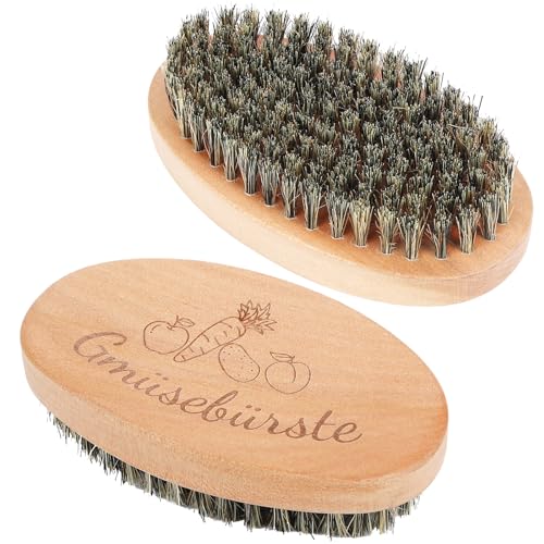 SEPGLITTER Gemüsebürste, 2 Stück 11 * 6cm Spülbürste Holz Gemüsebürste Holz für Kartoffeln Karotten Obst, Küchenbürste aus Holz für Gemüse und Obst von SEPGLITTER