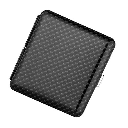 Sepilo Zigarettenetui Carbon Optik Etui mit Platz für 20 King Size bis 85mm inkl. 1 Turbo Feuerzeug Sturmfeuerzeug in Carbonoptik (Carbon #44) von Sepilo