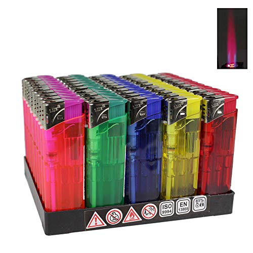 Sturmfeuerzeug TORK Turbo Feuerzeug 5 Farben Jet Flamme Torch Gas Turbofeuerzeug Kunststoff Gehäuse - sehr zuverlässiges Turbofeuerzeug, wiederbefüllbar (50 Feuerzeuge (1 Display)) von Sepilo