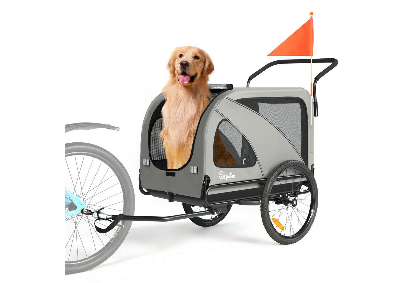 SEPNINE Fahrradhundeanhänger 2-in-1 XXL Hunde-Fahrradanhänger, faltbar, bis 50kg SEPNINE Fahrradhundeanhänger 2-in-1 XXL Hunde-Fahrradanhänger, faltbar, bis 50kg von SEPNINE