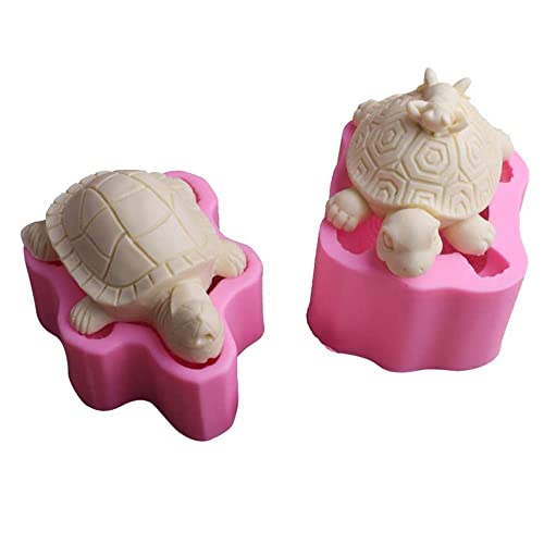 September-Europe 2 Stück Schildkröte Tier Fondant Silikonform DIY Kuchen Dekorieren Schokolade Backen Gips Ton Seife Herstellung von SEPTEMBER-EUROPE