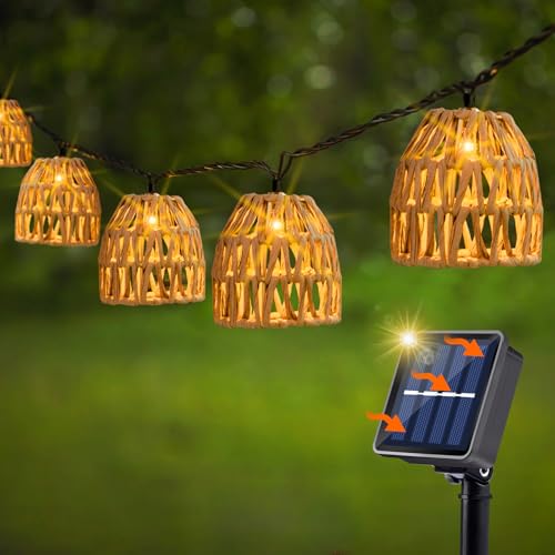 SERBASIC 10 Stück Solar Lichterkette Außen 3.6m - Wetterfeste IP44 Wasserdichte LED Lampions Lichterketten für Garten,Balkon,Terrasse von SERBASIC