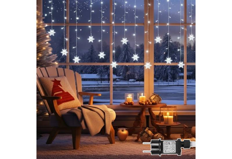 SERBASIC LED-Lichterkette Innen, LED Schneeflocke Lichtervorhang, Weihnachtsdeko, 8 Modi & Timer, Weihnachts Lichterkette für Fenster,Balkon & Innen/Außen Deko SERBASIC LED-Lichterkette Innen, LED Schneeflocke Lichtervorhang, Weihnachtsdeko, 8 Modi & Timer, Weihnachts Lichterkette für Fenster,Balkon & Innen/Außen Deko von SERBASIC