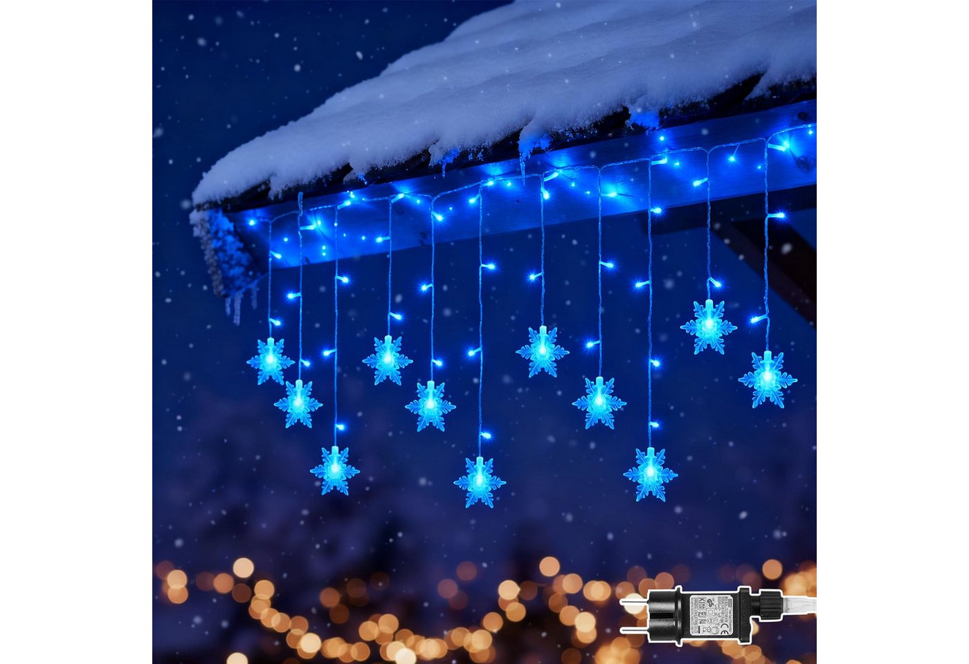 SERBASIC LED-Lichterkette Innen, LED Schneeflocke Lichtervorhang, Weihnachtsdeko, 8 Modi & Timer, Weihnachts Lichterkette für Fenster,Balkon & Innen/Außen Deko SERBASIC LED-Lichterkette Innen, LED Schneeflocke Lichtervorhang, Weihnachtsdeko, 8 Modi & Timer, Weihnachts Lichterkette für Fenster,Balkon & Innen/Außen Deko von SERBASIC