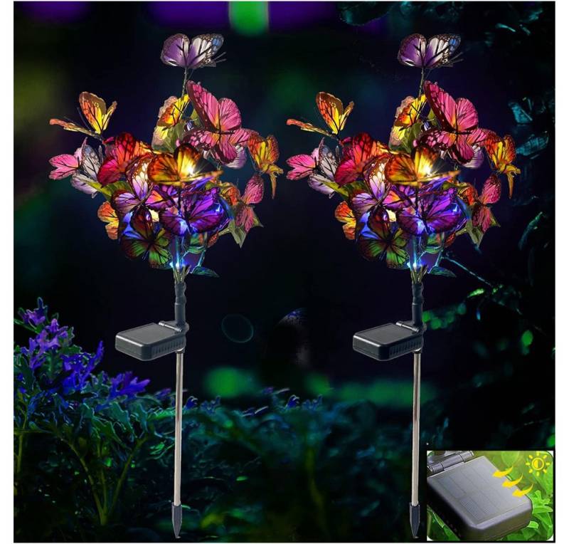 SERBASIC LED Solarleuchte IP65 Wasserdicht Schmetterling Solarlampen, 2/4 Stück, für Außen Garten Pathway Yard Halloween Dekoratives von SERBASIC