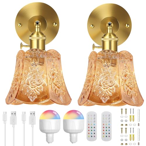 SERBASIC Led Wandleuchte Innen 2er mit Glühbirnen, Moderne Wandlampe Innen Akku Wandleuchte Dimmbar Lampe Wand Gold Wall Lamp Indoor für Schlafzimmer Wohnzimmer Treppenhaus Beleuchtung Korridor SERBASIC Led Wandleuchte Innen 2er mit Glühbirnen, Moderne Wandlampe Innen Akku Wandleuchte Dimmbar Lampe Wand Gold Wall Lamp Indoor für Schlafzimmer Wohnzimmer Treppenhaus Beleuchtung Korridor von SERBASIC