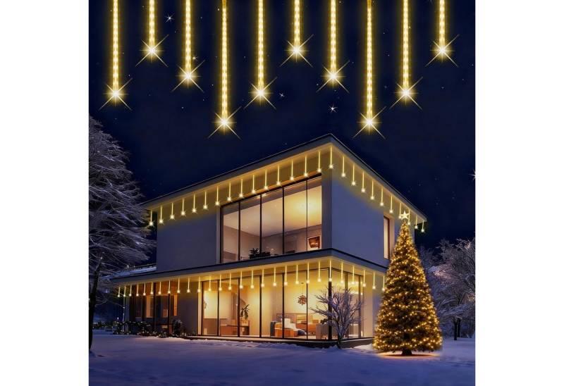 SERBASIC Lichterkette Meteorschauer Regen Lichter, Weihnachtsbeleuchtung Schneefall Lichter, Fallende Lichterkette Für Außen Innen Hochzeit Garten Bäume Deko von SERBASIC