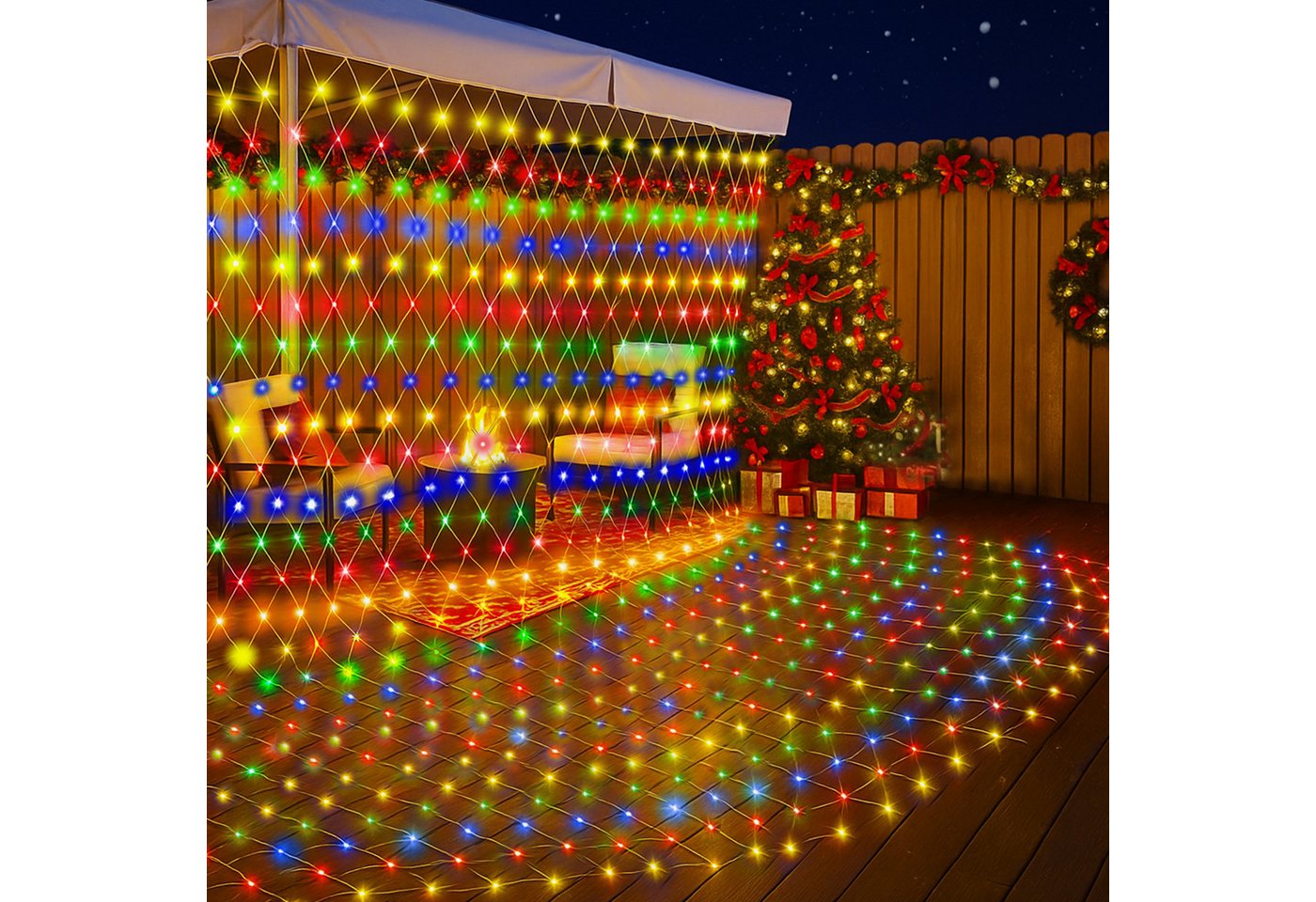 SERBASIC Lichternetz 31V DC Mesh Lichterkette mit Stecker, 8 Modi, Speicherfunktion, für Weihnachten Party Garten SERBASIC Lichternetz 31V DC Mesh Lichterkette mit Stecker, 8 Modi, Speicherfunktion, für Weihnachten Party Garten von SERBASIC