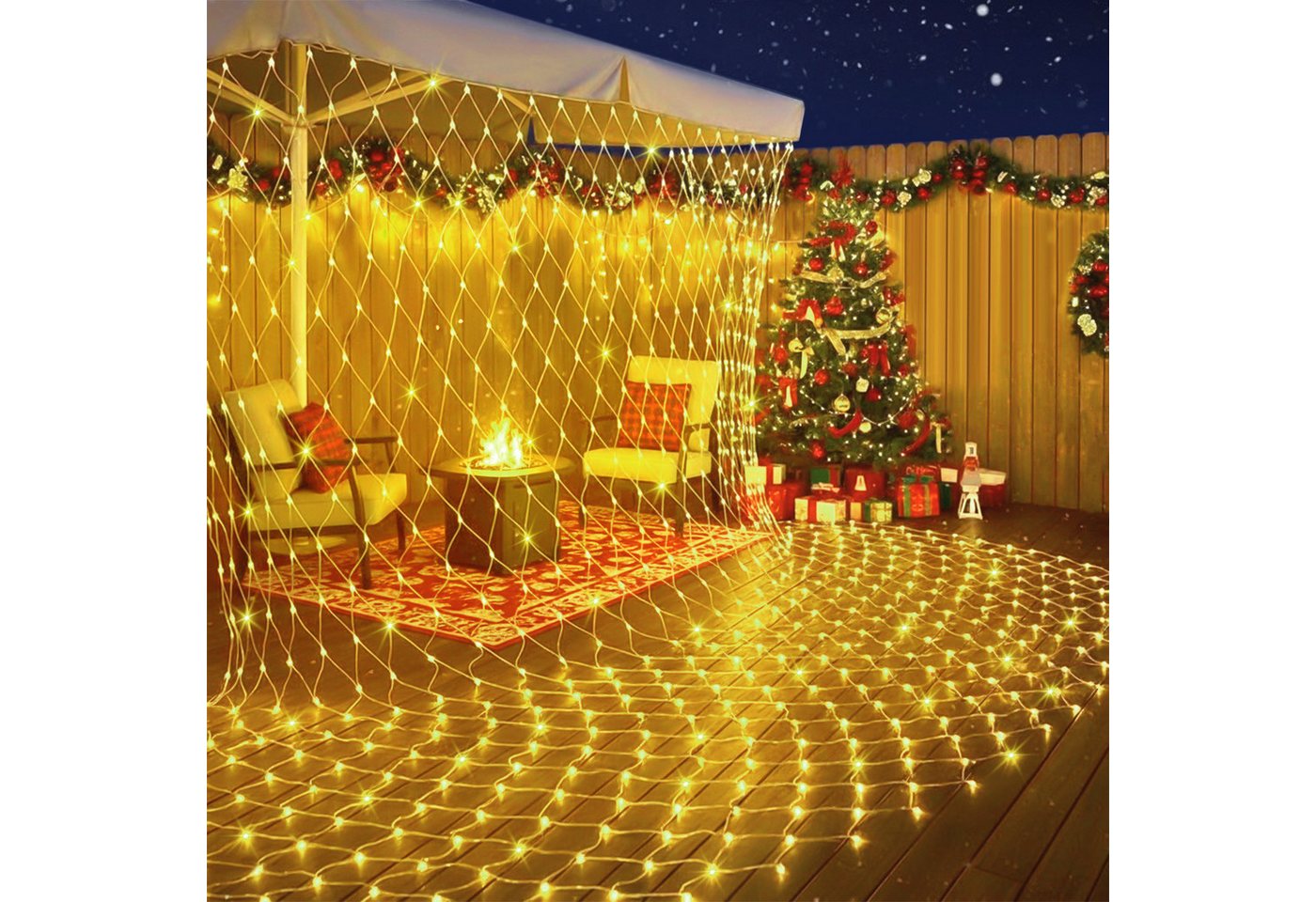SERBASIC Lichternetz 31V DC Mesh Lichtervorhang mit Stecker, 8 Modi, Speicherfunktion, Timer für Weihnachten Party Garten Indoor Draussen SERBASIC Lichternetz 31V DC Mesh Lichtervorhang mit Stecker, 8 Modi, Speicherfunktion, Timer für Weihnachten Party Garten Indoor Draussen von SERBASIC