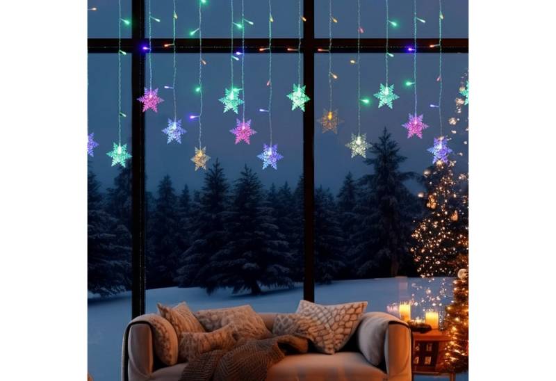 SERBASIC Lichtervorhang LED Schneeflocke Lichterkette Innen, mit 8 Modi und Speicherfunktion, Timer Weihnachtsbeleuchtung, für Außen Fenster, Hochzeit, Balkon SERBASIC Lichtervorhang LED Schneeflocke Lichterkette Innen, mit 8 Modi und Speicherfunktion, Timer Weihnachtsbeleuchtung, für Außen Fenster, Hochzeit, Balkon von SERBASIC