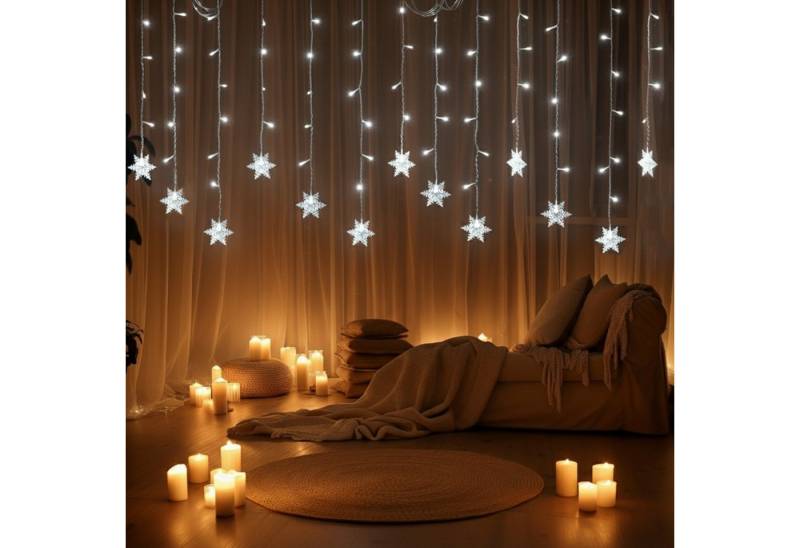 SERBASIC Lichtervorhang LED Schneeflocke Lichterkette Innen, mit 8 Modi und Speicherfunktion, Timer Weihnachtsbeleuchtung, für Außen Fenster, Hochzeit, Balkon SERBASIC Lichtervorhang LED Schneeflocke Lichterkette Innen, mit 8 Modi und Speicherfunktion, Timer Weihnachtsbeleuchtung, für Außen Fenster, Hochzeit, Balkon von SERBASIC