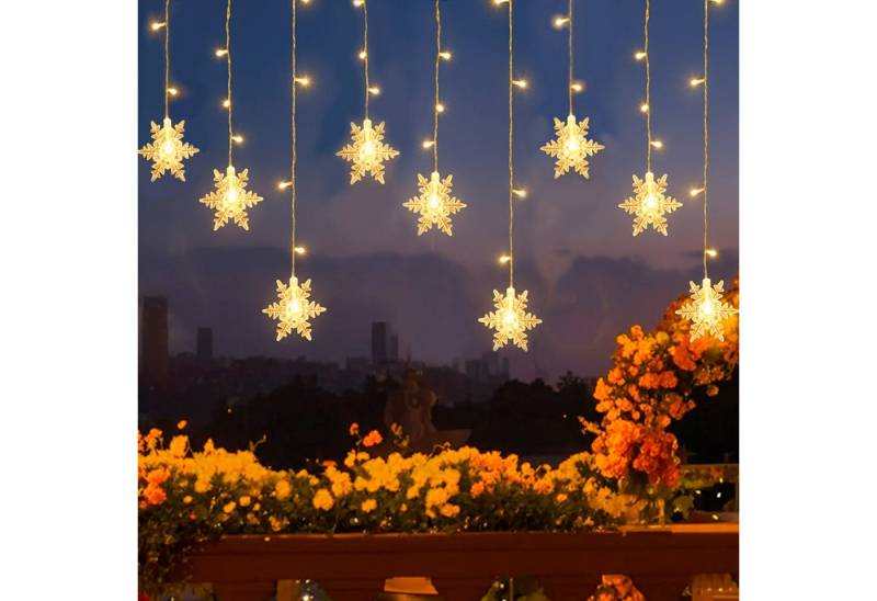 SERBASIC Lichtervorhang LED Schneeflocke Lichterkette Innen, mit 8 Modi und Speicherfunktion, Timer Weihnachtsbeleuchtung, für Außen Fenster, Hochzeit, Balkon SERBASIC Lichtervorhang LED Schneeflocke Lichterkette Innen, mit 8 Modi und Speicherfunktion, Timer Weihnachtsbeleuchtung, für Außen Fenster, Hochzeit, Balkon von SERBASIC