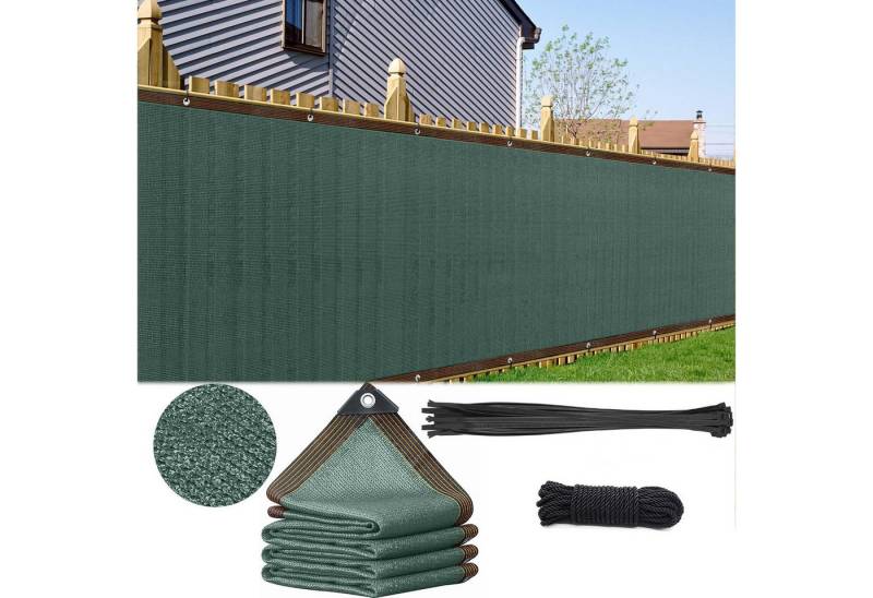 SERBASIC Sichtschutzfächer Outdoor Windschutz Sonnenschutz Gartenzaun mit ösen und Kabelbinder 90% Beschattungsgrad, HDPE Schattiernetz, Blockade UV-Schutz, Reißfest von SERBASIC