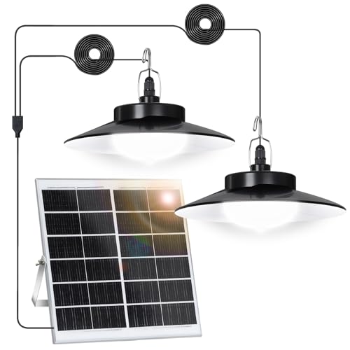 SERBASIC Solarlampen Außen Bewegungsmelder Moderne Hängelampe,Extra Helligkeit Lange Laufzeit 35x35cm Solarpanel,5 Modi Fernbedienung IP65 Wasserdicht für Garten Terrasse mit 5m Kabel,Weiß 2 Lampen SERBASIC Solarlampen Außen Bewegungsmelder Moderne Hängelampe,Extra Helligkeit Lange Laufzeit 35x35cm Solarpanel,5 Modi Fernbedienung IP65 Wasserdicht für Garten Terrasse mit 5m Kabel,Weiß 2 Lampen von SERBASIC