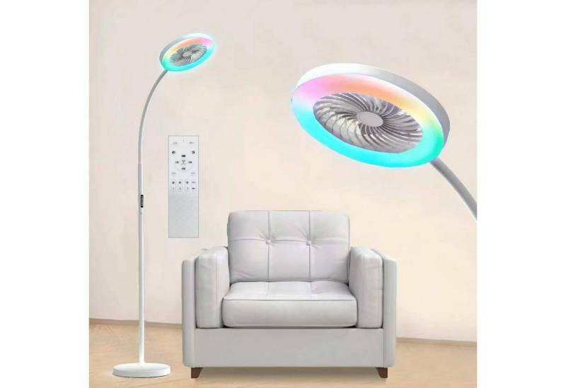 SERBASIC Stehlampe RGB Stehlampe mit Ventilator&Fernbedienung, Flexibler Schwanenhals, LED fest integriert, 5%-100% Dimmbare Helligkeit, 3000K-6500K, Drei Windgeschwindigkeiten SERBASIC Stehlampe RGB Stehlampe mit Ventilator&Fernbedienung, Flexibler Schwanenhals, LED fest integriert, 5%-100% Dimmbare Helligkeit, 3000K-6500K, Drei Windgeschwindigkeiten von SERBASIC