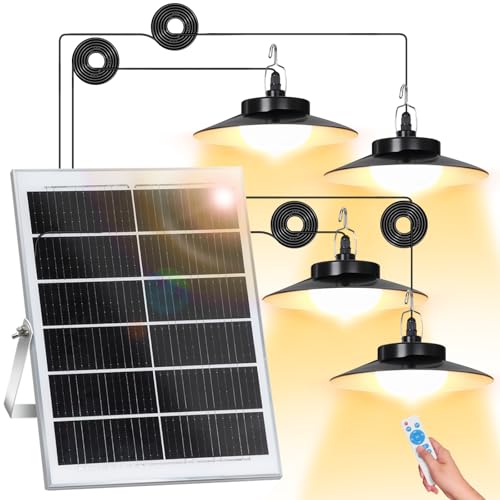 SERBASIC Solarlampen für Außen Hängend mit Fernbedienung, Solar Hängelampe/Solar Lampe Dimmbare&Zeitgesteuerte Solarlampe IP65 Wasserdichte Solarleuchte Hängend mit 5m Kabel für Garten Balkon Pavillon von SERBASIC