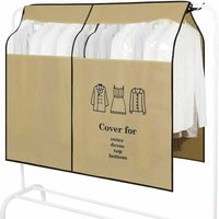 (110 x 90 cm, Braun) Staubdichte Kleiderhüllen, Kleiderständerhülle mit transparentem Fenster, universelle Kleiderhülle, Schutzhülle für Hemden, von SERBIA