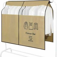 (120 x 110 cm, Braun) Staubdichte Kleiderhüllen, Kleiderständerhülle mit transparentem Fenster, universelle Kleiderhülle, Schutzhülle für Hemden, von SERBIA