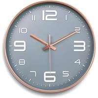 1 Packung 30 cm graue moderne runde Wanduhr, geräuschlose Wanduhr, dekorative Wanduhr, geeignet für Zuhause/Büro/Schule von SERBIA