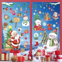 1 Set mit 9 bunten Aquarell-Fensteraufklebern mit Weihnachtsmannmotiv, 30 x 20 cm, PVC, statische Aufkleber, Weihnachtsdekoration für Fenster 1 Set mit 9 bunten Aquarell-Fensteraufklebern mit Weihnachtsmannmotiv, 30 x 20 cm, PVC, statische Aufkleber, Weihnachtsdekoration für Fenster von SERBIA