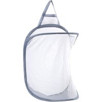 1 Stück hängender Wäschekorb, Wäschesammler, faltbarer Schmutzwäschesack, faltbare Netz-Wäschekörbe mit Haken, zusammenklappbarer Wäschekorb für von SERBIA