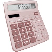 1 x rosa Solar-Tischrechner (12 x 15 x 4 cm) – 12-stelliges großes LCD-Display, Mini-Taschenrechner mit Standardfunktionen von SERBIA