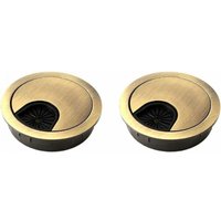 2 Stück Weihnachts-Kabeldurchführung, 60 mm, Kabellochabdeckung für Schreibtische, Büros und Arbeitsplatten. Material: Zinklegierung (Bronze). von SERBIA