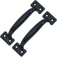 2er-Pack Retro-Scheunentorgriffe für Küchenschränke, Lochmitte zu Lochmitte: 82 mm, schwarzes Eisen von SERBIA