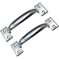 2er-Pack Retro-Scheunentorgriffe für Küchenschränke, Lochmitte zu Lochmitte: 82 mm, silbernes Eisen von SERBIA