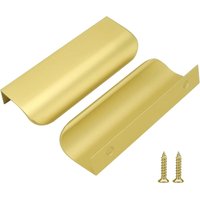 2er-Pack goldfarbene Küchenschrankgriffe aus Aluminiumlegierung, Lochmitte 64 mm, mit Schrauben 2er-Pack goldfarbene Küchenschrankgriffe aus Aluminiumlegierung, Lochmitte 64 mm, mit Schrauben von SERBIA