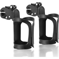 2er-Pack schwarze Fahrrad-Flaschenhalter (7 x 7 x 14 cm), 360 Grad drehbarer Universal-Getränkehalter für Kinderwagen und Mountainbike von SERBIA