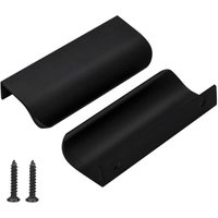 2er-Pack schwarze Küchenschrankgriffe aus Aluminiumlegierung, Lochmitte 64 mm, mit Schrauben von SERBIA
