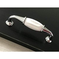 2er-Pack silberfarbene Keramik-Türgriffe, Schubladengriffe, Küchenschrank-Türgriffe, Lochmitte 96 mm, mit Schrauben von SERBIA