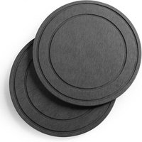 2er-Set Blumentopfunterlagen aus Kieselgur, dunkelgrau, 20 x 20 cm, für Zimmerpflanzen, mit Tropfschale und Drainage von SERBIA