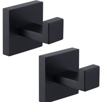 2er-Set mattschwarze Handtuchhaken, Kleiderhaken aus Edelstahl 304, Handtuchhalter, moderner Badezimmer-Wandhaken im Industriestil von SERBIA