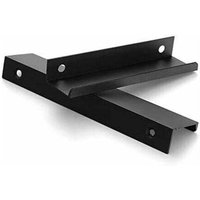 2er Set schwarze Möbelgriffe - Unsichtbarer Griff für Küchenmöbel Aluminiumprofil Achsabstand 200 mm mit Schrauben von SERBIA
