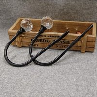 2er-Set schwarze Vorhang-Raffhalter, Kristallkugel-Vorhanghalter für Vorhänge, goldenes Metall, dekorativer Vorhanghalter für Zuhause, Büro (schwarz) von SERBIA