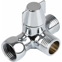 3-Wege-Umschaltventil für Dusche, massives Messing, Gewinde (12,7 mm), Chrom poliert (PV8) von SERBIA