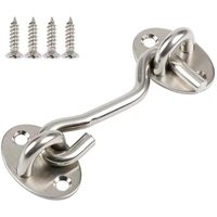 3 Zoll Edelstahl-Tür- und Fensterhaken, Stahlfarbe, geeignet für Scheunentorschloss, Fensterladen, 1 Stück von SERBIA