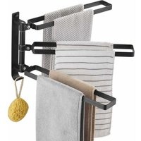 Toallero giratorio de baño de 3 postes de aluminio aeroespacial con brazo oscilante negro von SERBIA