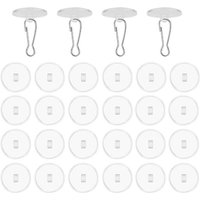 30 Stück transparente, selbstklebende Deckenhaken, ohne Bohren, Deckenstützhaken mit Fahnenmast-Clips, dekorative Haken zum Aufhängen von von SERBIA