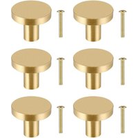 6 Schubladengriffe aus massivem Messing (2 x 2 x 2 cm), Möbelgriffe für Schränke, goldene Möbelgriffe für Frisiertische (mit 6 Schrauben) von SERBIA