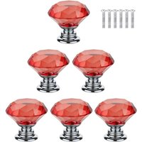 6 stücke (332,8 cm) rot Kristall Türgriffe Diamant Möbel Griffe Schrank Zieht Dekorative Griffe von SERBIA