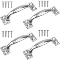 98 mm Küchengriffe, 4 Stück, Küchenschranktürgriffe, Möbelgriffe mit Schrauben für Küche, Schlafzimmer, Schrank, Schublade (Silber) von SERBIA