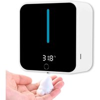 Dispensador de jabón automático de pared, pantalla LCD que muestra la temperatura ambiente y la velocidad, se limpia con un botón, 400 ml, solo Dispensador de jabón automático de pared, pantalla LCD que muestra la temperatura ambiente y la velocidad, se limpia con un botón, 400 ml, solo von SERBIA
