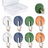 Badezimmer-Wandhaken, Wandhaken ohne Bohren, Handtuchhaken, Küchenhandtuchhaken, selbstklebende Haken, 8 Stück, 4 Farben, drehbar von SERBIA
